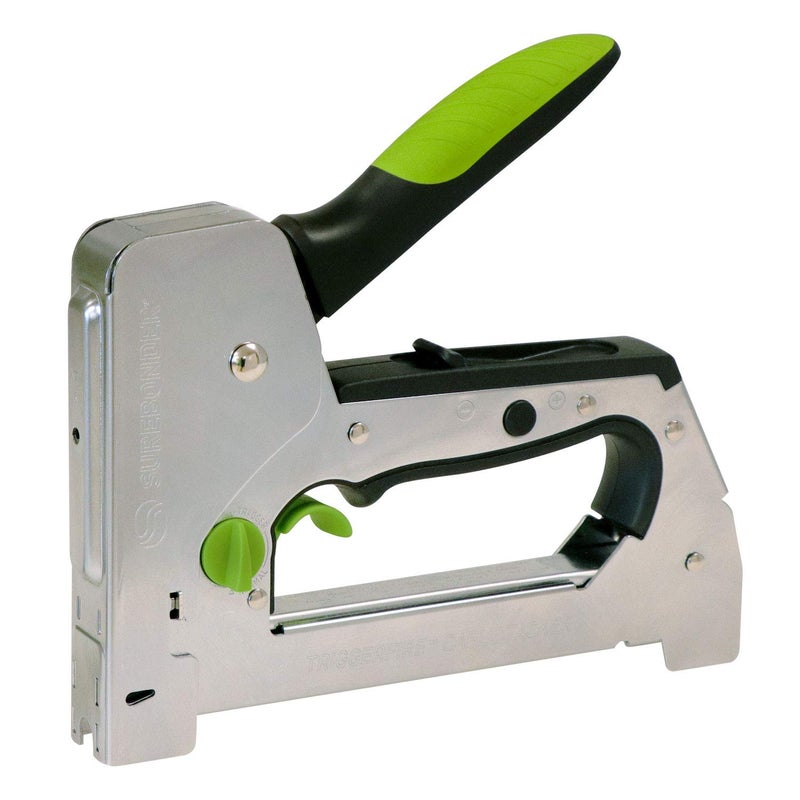 Surebonder TRIGGERFIRE Cable Tacker Staple Gun, Safely Secure Varying Low Voltage Wire Types - Coax RG6, RG59 and Ethernet Cat-5 - Two Modes: Trigger & Normal (5659) - Image 1